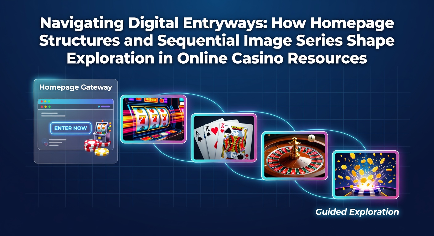 Homepage layout example showing navigation menus, featured game banners, and sequential image carousels on an online casino platform